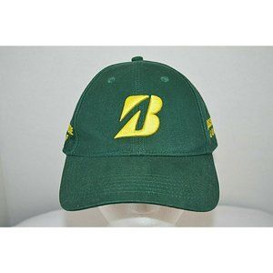BRIDGESTONE GOLF Men's Green Yellow Hat Cap Pink Flower Strapback